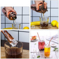 Hot selling 18 Pcs Gold Pink Bar Tool Set Cocktail Shaker Set with Rotating Stand Bartending Kit with variious bar tools